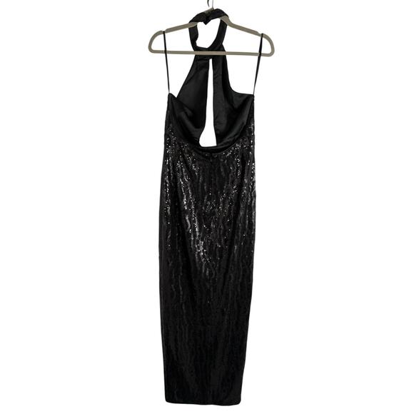 Michael Costello x REVOLVE Rick Sequin Gown Halter Gala Formal Witchy Prom Sz L - Picture 11 of 12